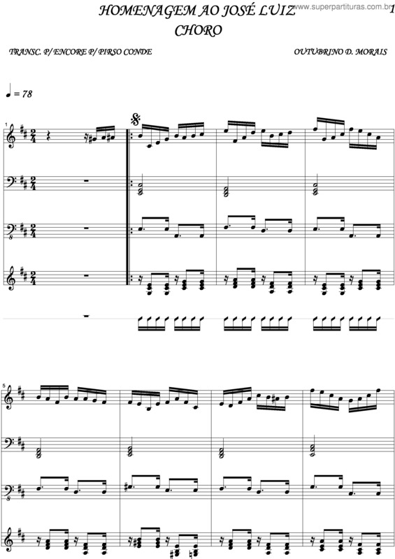 Partitura da música Homenagem Ao José Luiz v.4