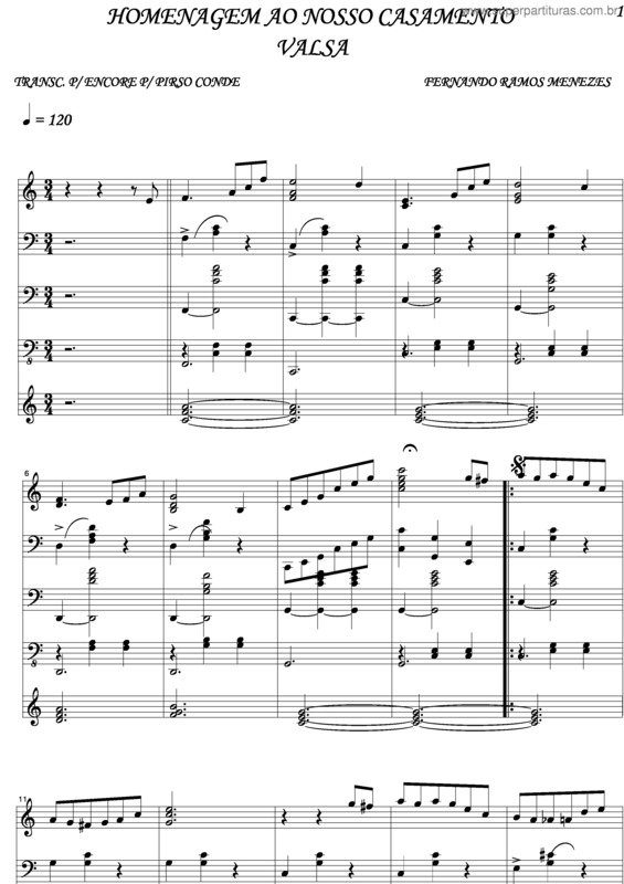 Partitura da música Homenagem Ao Nosso Casamento v.2