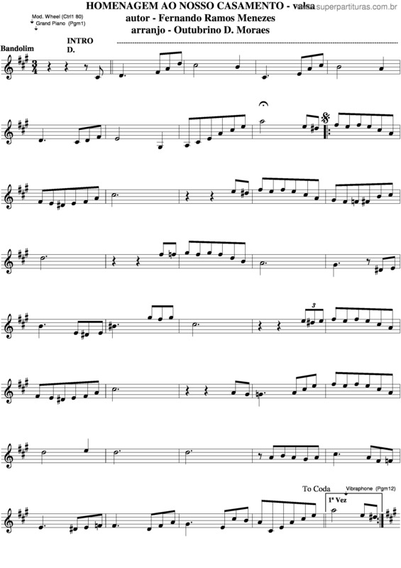 Partitura da música Homenagem Ao Nosso Casamento v.4