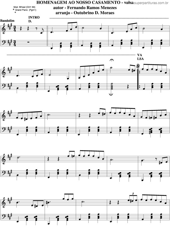 Partitura da música Homenagem Ao Nosso Casamento v.5