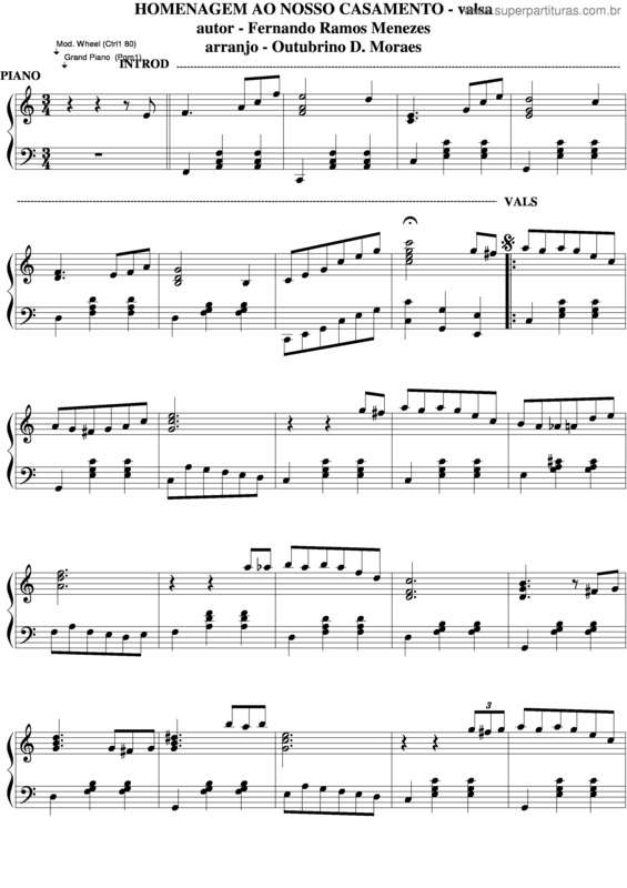 Partitura da música Homenagem Ao Nosso Casamento v.6