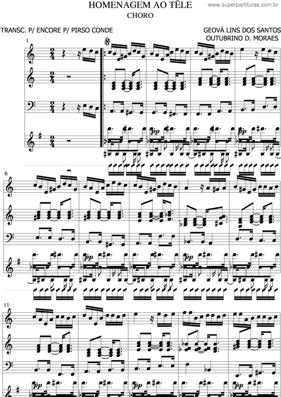 Partitura da música Homenagem Ao Telê v.2