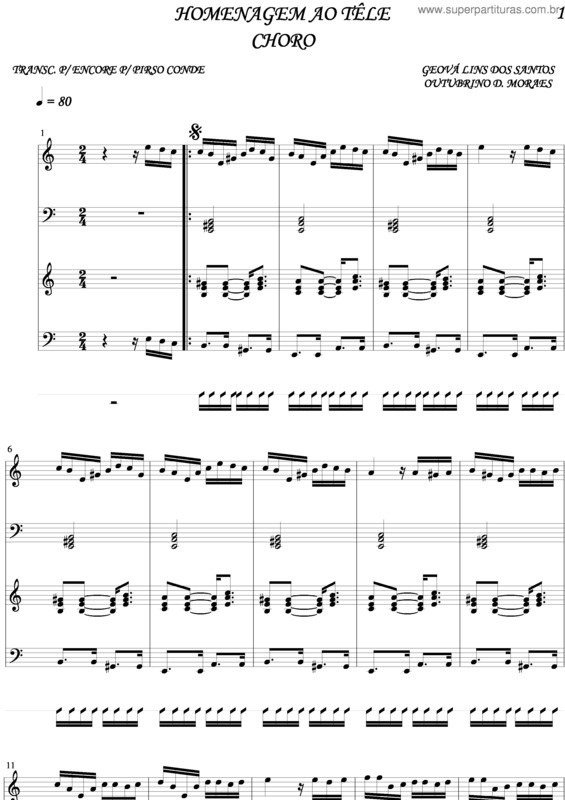 Partitura da música Homenagem Ao Telê v.3