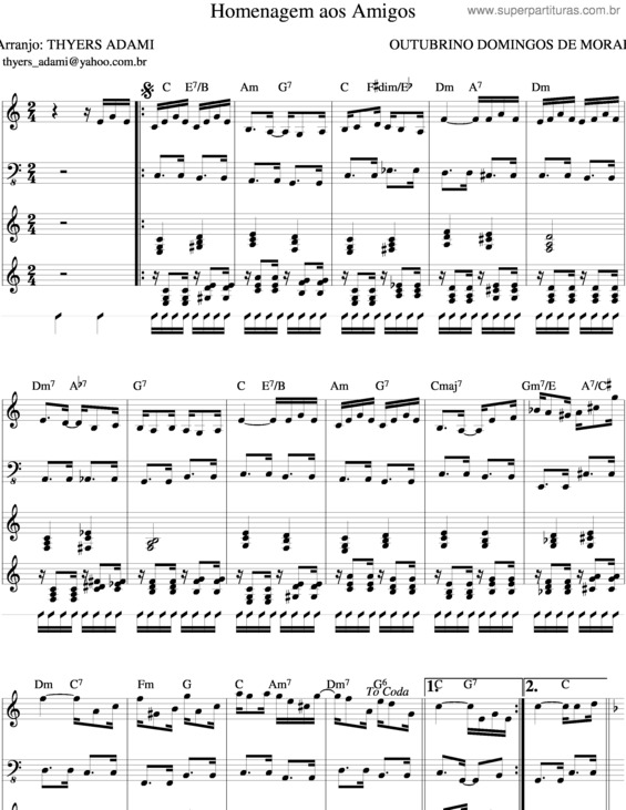 Partitura da música Homenagem Aos Amigos