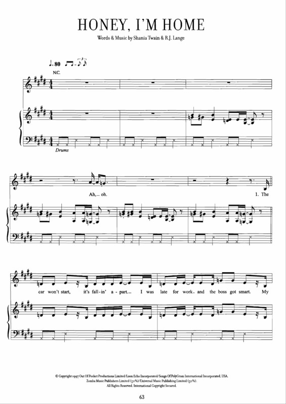 Partitura da música Honey Im Home