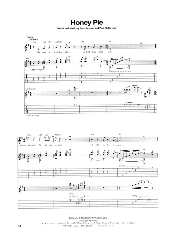 Partitura da música Honey Pie v.4