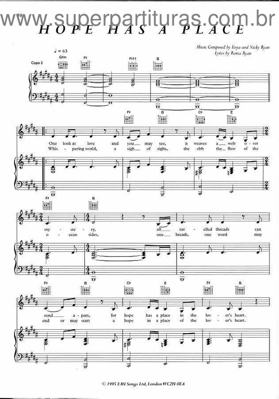 Partitura da música Hope Has A Place