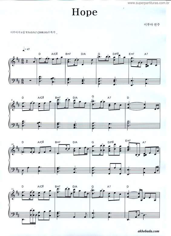 Partitura da música Hope v.2