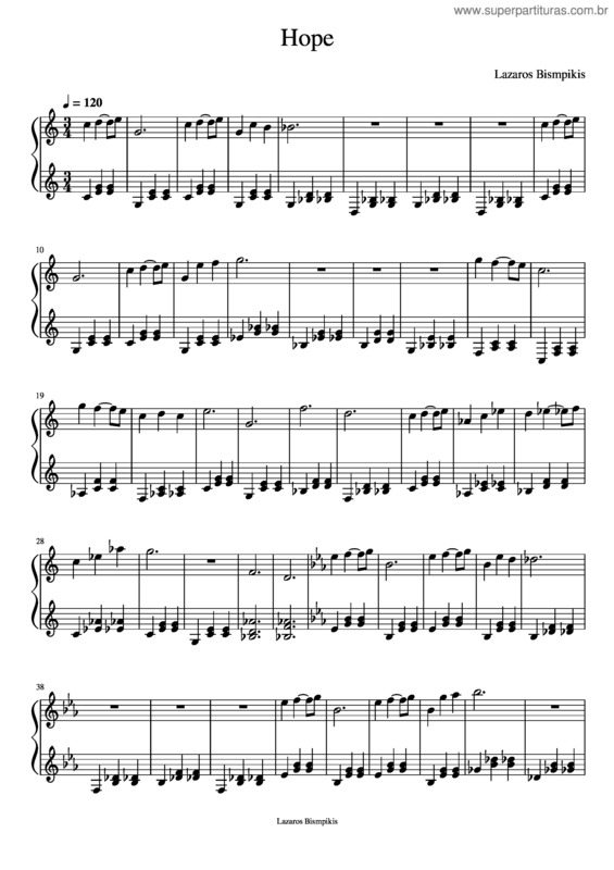 Partitura da música Hope v.6