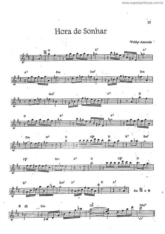 Partitura da música Hora De Sonhar v.2