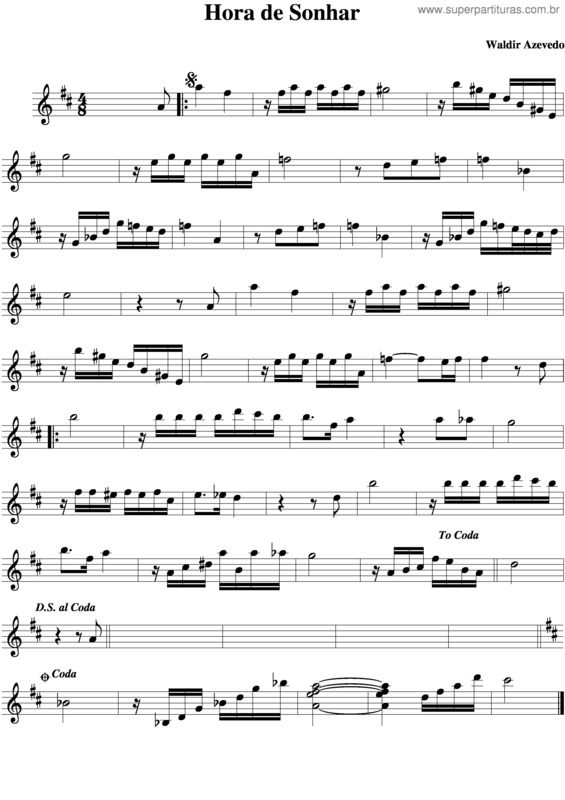 Partitura da música Hora De Sonhar