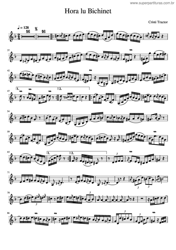 Partitura da música Hora Lu Bichinet – Cristi Tractor
