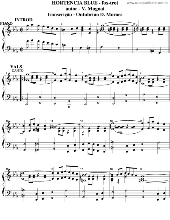 Partitura da música Hortencia Blue v.3