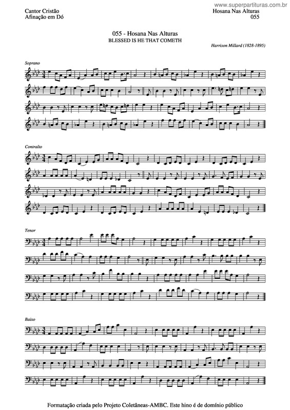 Partitura da música Hosana Nas Alturas v.2