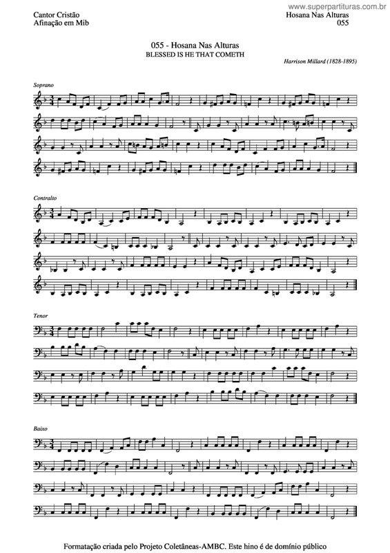 Partitura da música Hosana Nas Alturas v.4