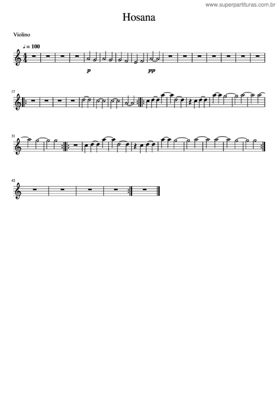 Partitura da música Hosana v.10