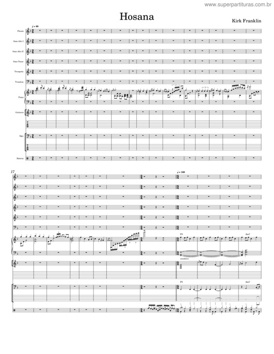 Partitura da música Hosana v.13