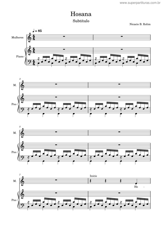 Partitura da música Hosana v.14