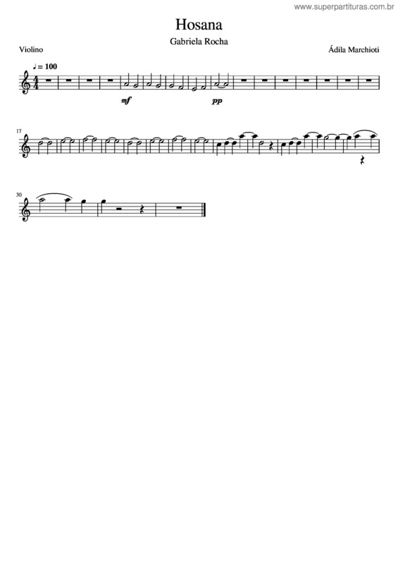 Partitura da música Hosana v.9