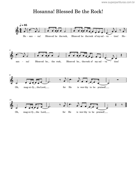 Partitura da música Hosanna! Blessed Be The Rock!