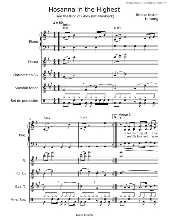 Partitura da música Hosanna In The Highest – Sojourn Music