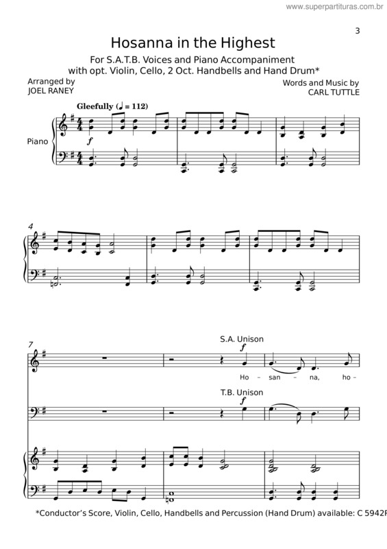 Partitura da música Hosanna Na Niebiosach v.2