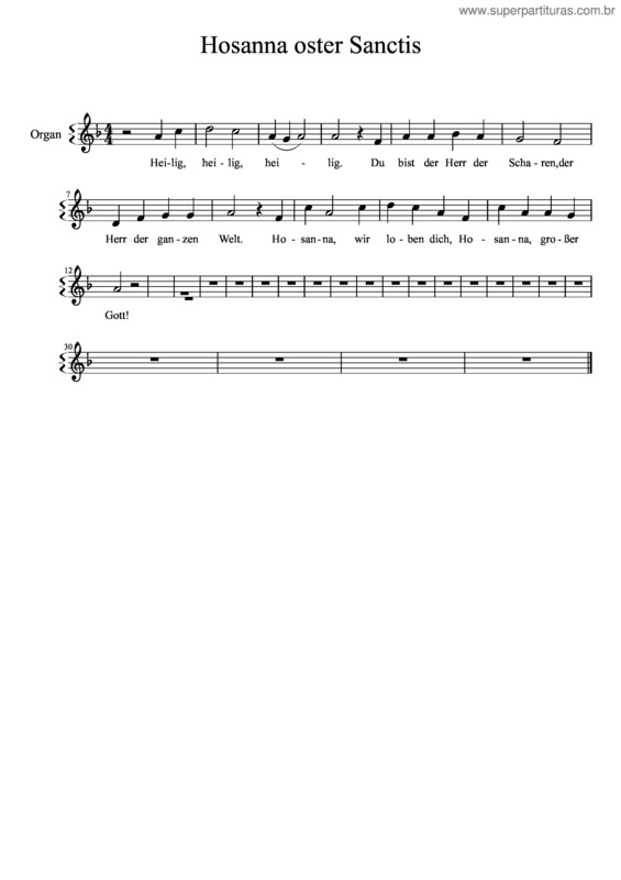Partitura da música Hosanna Oster Sanctis