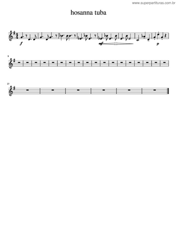 Partitura da música Hosanna Tuba