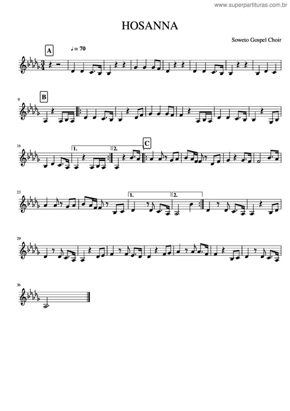 Partitura da música Hosanna v.13