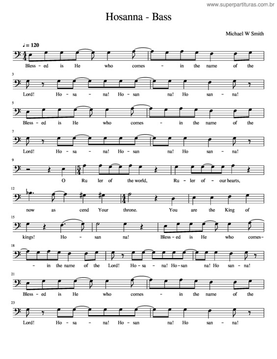 Partitura da música Hosanna v.15