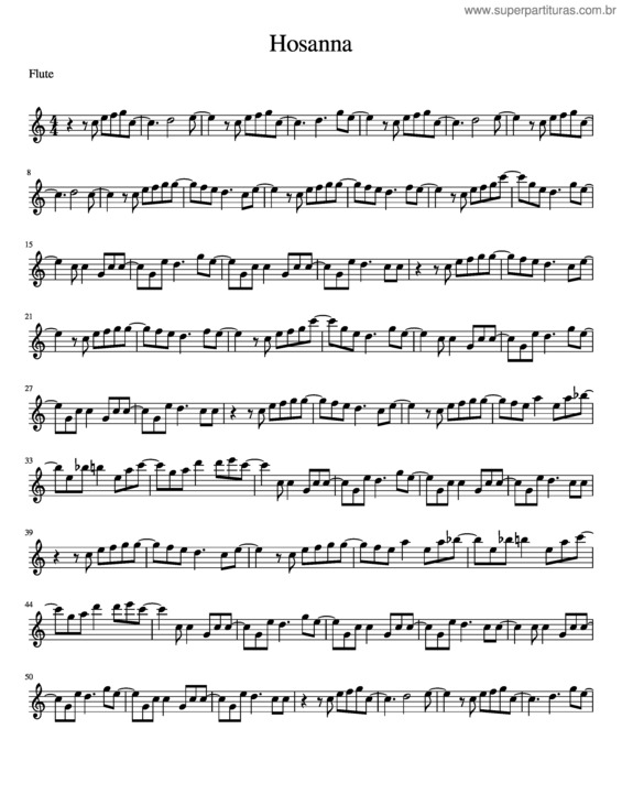 Partitura da música Hosanna v.8