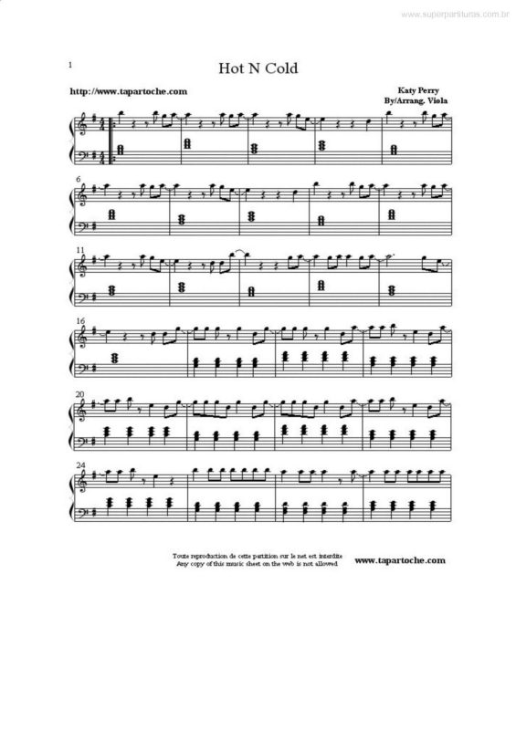 Partitura da música Hot n Cold