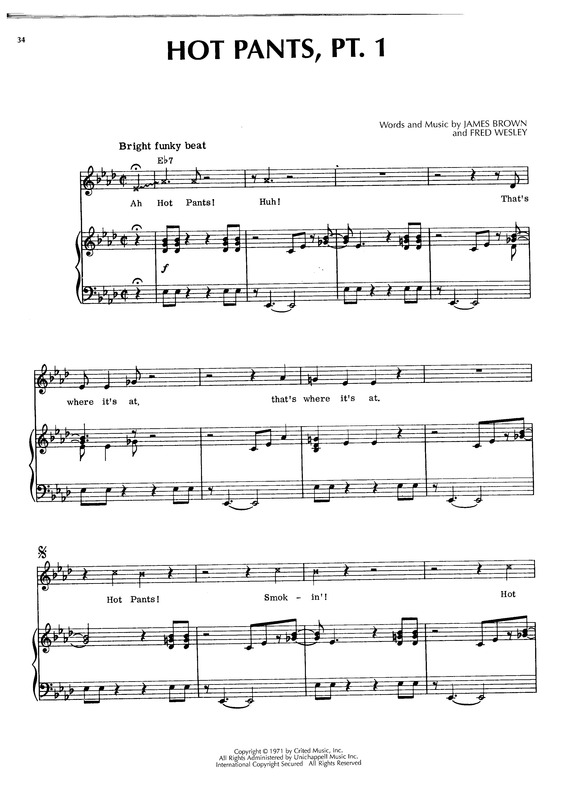 Partitura da música Hot Pants (Pt 1)