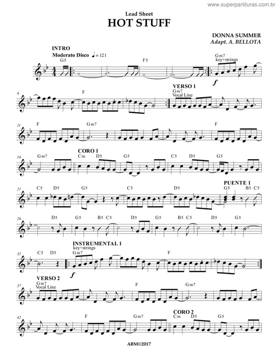 Partitura da música Hot Stuff