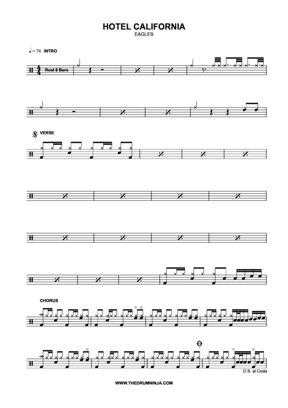 Partitura da música Hotel California v.9