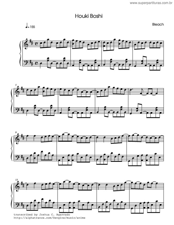 Partitura da música Houki Boshi