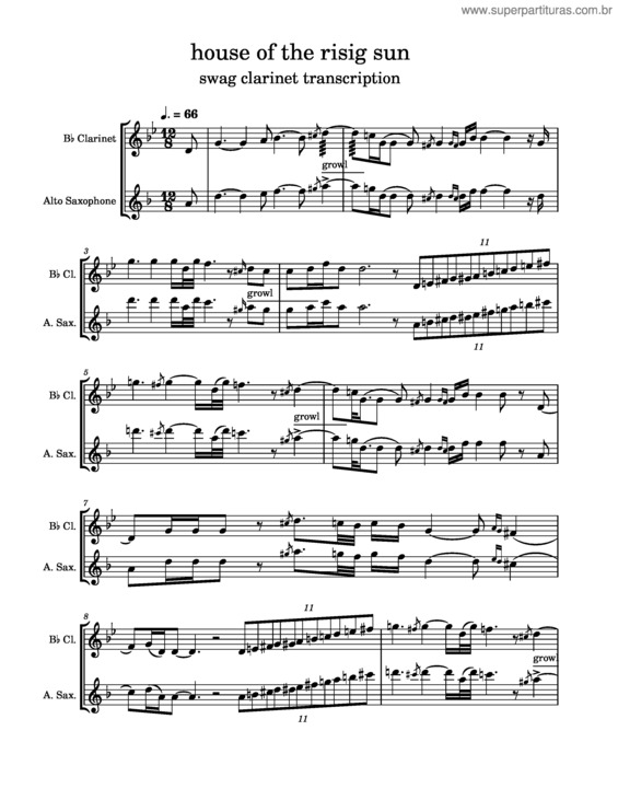 Partitura da música House Of The Rising Sun – The Animals House Of The Rising Sun – Doreen Ketchens Solo
