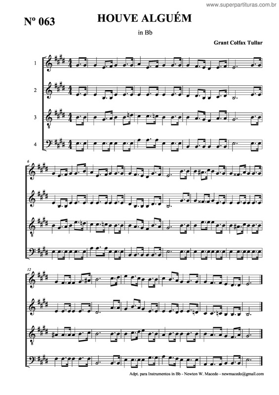 Partitura da música Houve Alguém v.2