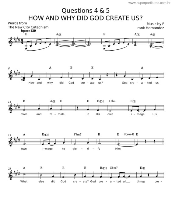 Partitura da música How Andwhy Did God Create Us – Frank Hernandez