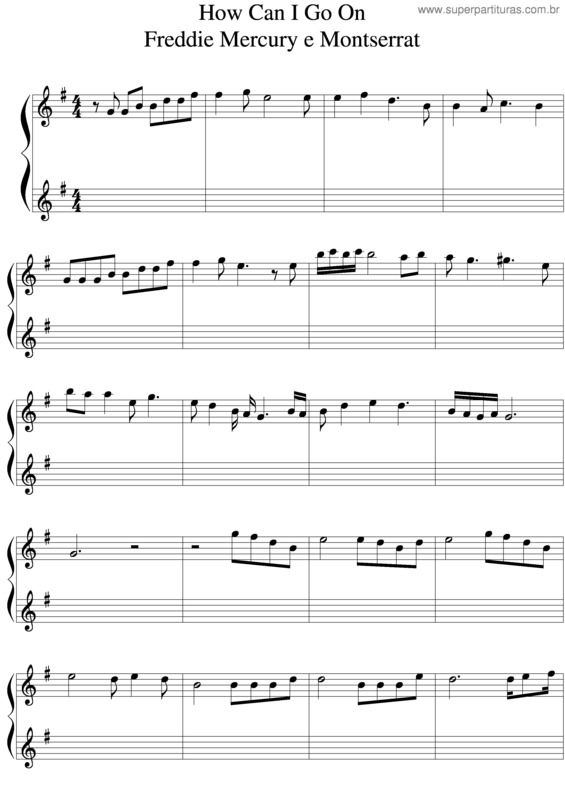 Partitura da música How Can I Go On