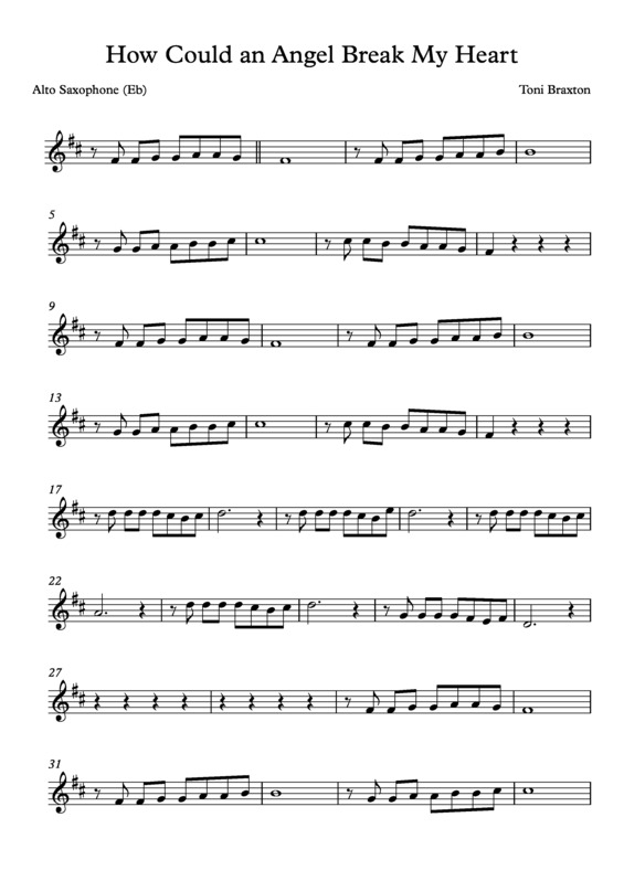 Partitura da música How Could an Angel Break My Heart v.2