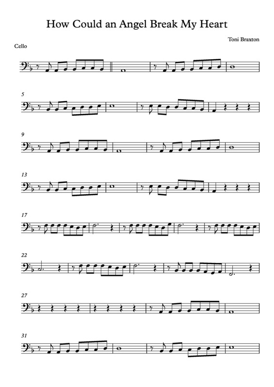 Partitura da música How Could an Angel Break My Heart v.3