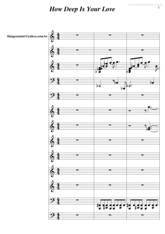 Partitura da música How Deep Is Your Love v.3