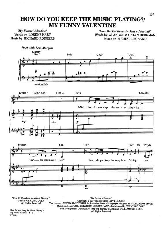 Partitura da música How Do You Keep The Music Playing, My Funny Valentine