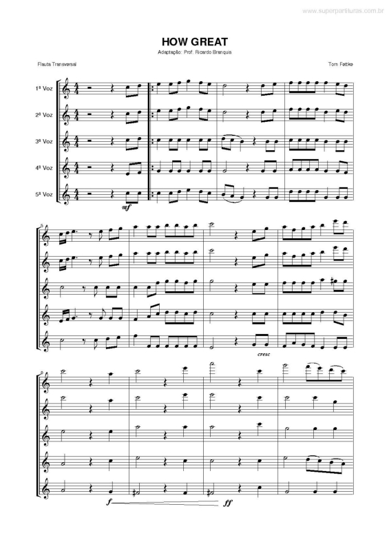 Partitura da música How Great