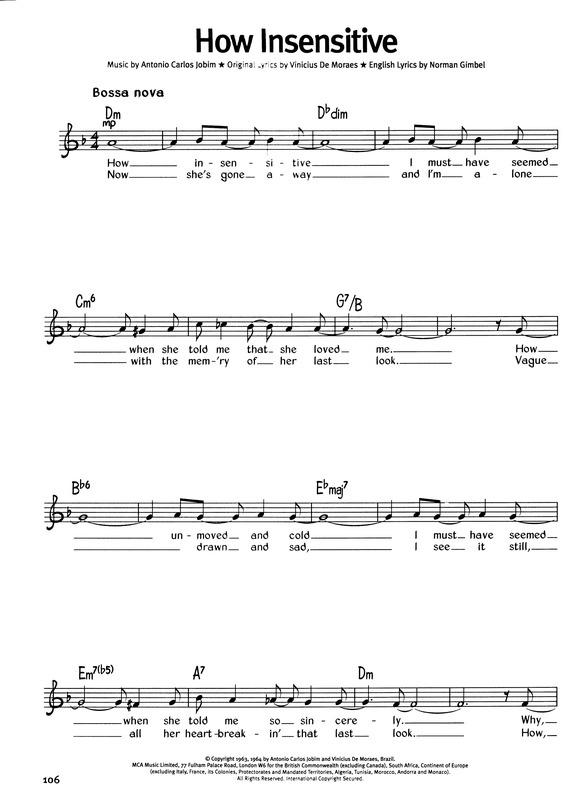 Partitura da música How Insensitive