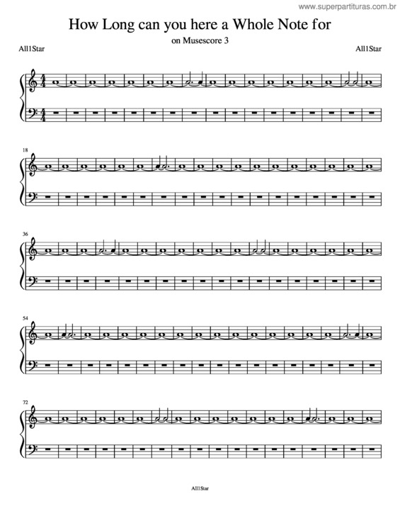 Partitura da música How Long Can You Here A Whole Note For On Musescore 3 ?