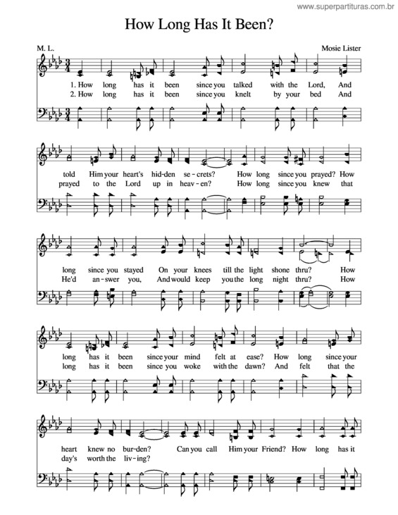 Partitura da música How Long Has It Been