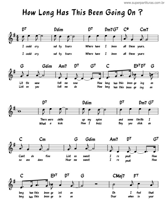 Partitura da música How Long Has This Been Going On ?