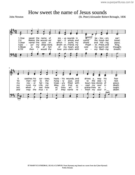 Partitura da música How Sweet The Name Of Jesus Sounds